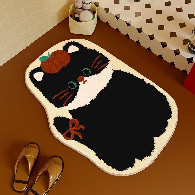 Playful Cat Theme Bath Mat
