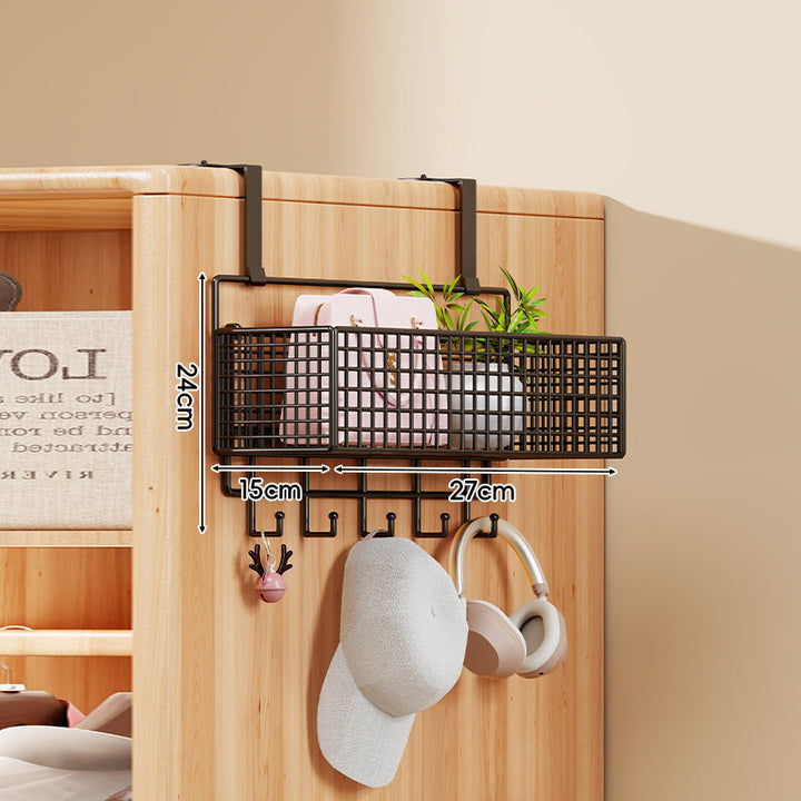 Over-the-Door Multi-Tier Metal Grid Hanging Storage Organizer