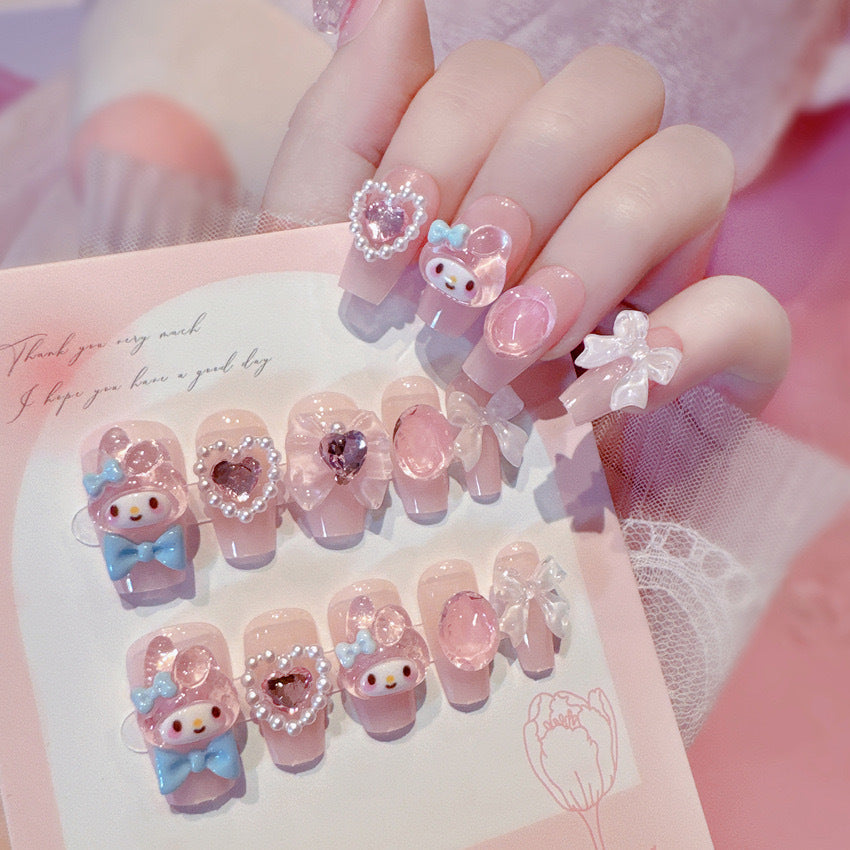 Glossy Gel Press-On Nail Set