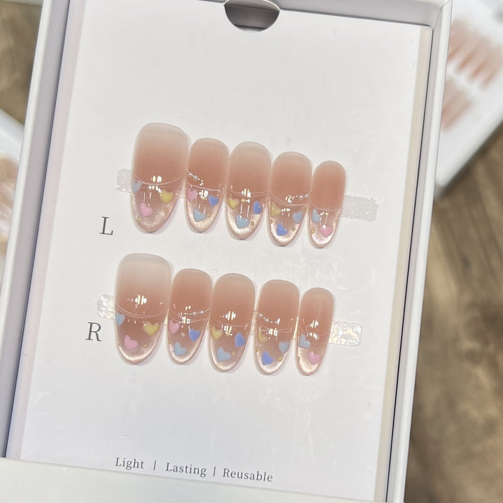 Heart-Themed Stiletto Press-On Nail Set Stornfield