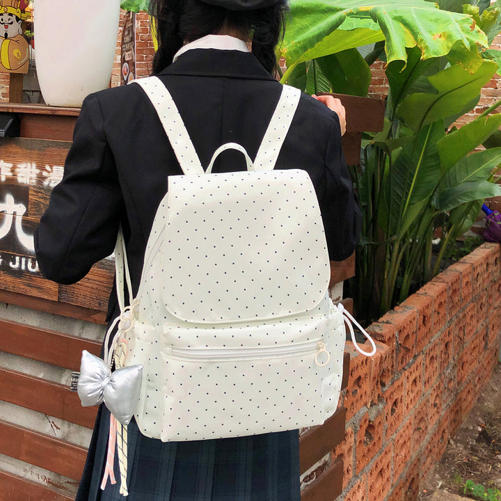 Polka Dot Patterned Backpack