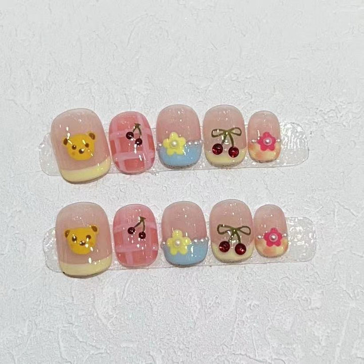 Whimsical Character Design Press-On Nail Set Stornfield