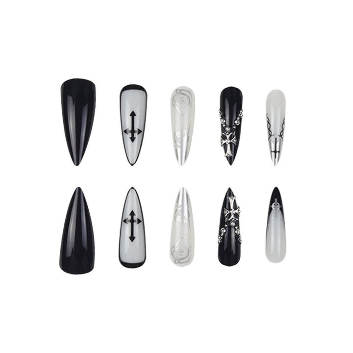 Artistic Gothic Stiletto Press-On Nails Stornfield