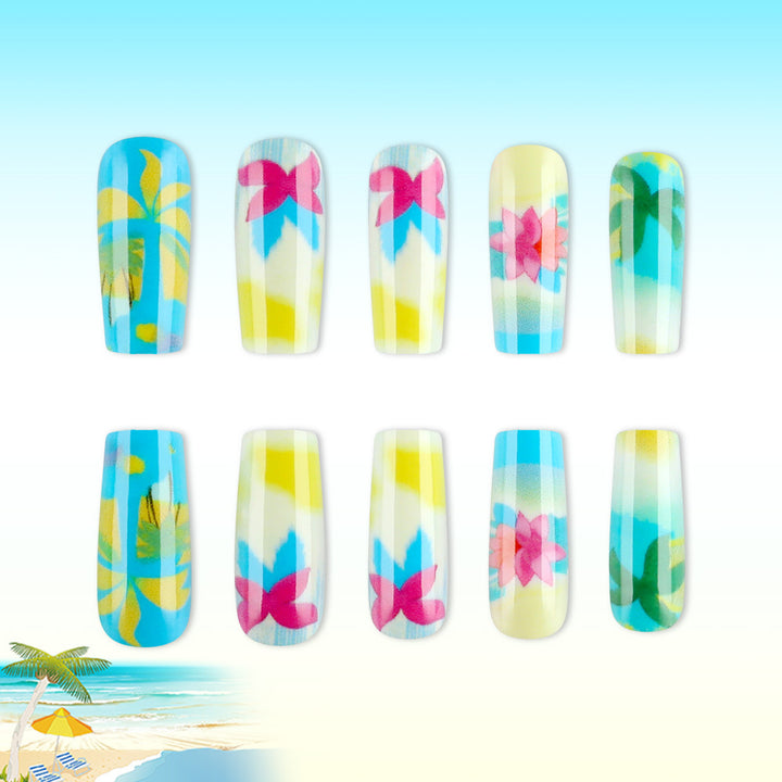 Artistic Tropical Paradise Nail Art Stornfield