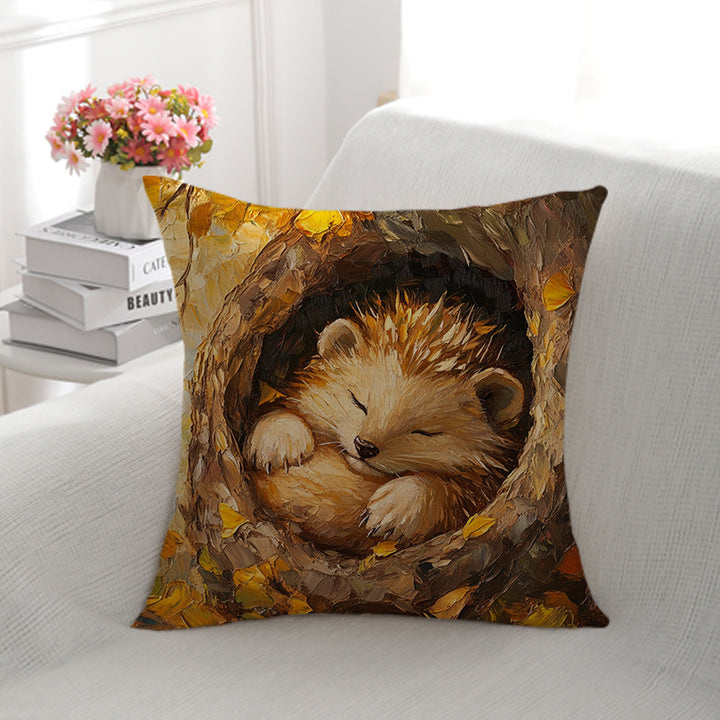 Artistic Hedgehog Print Cushion