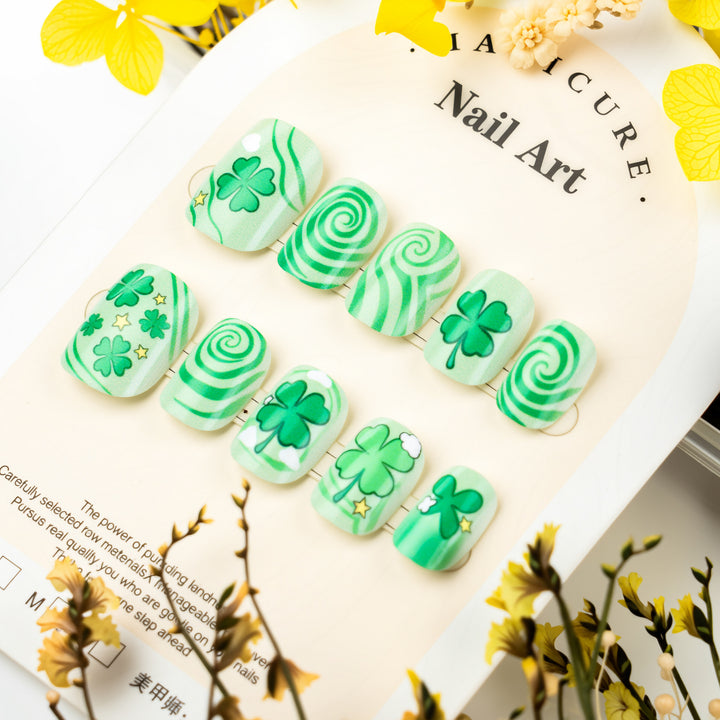 Creative St. Patrick's Day Themed Press-On Nail Set