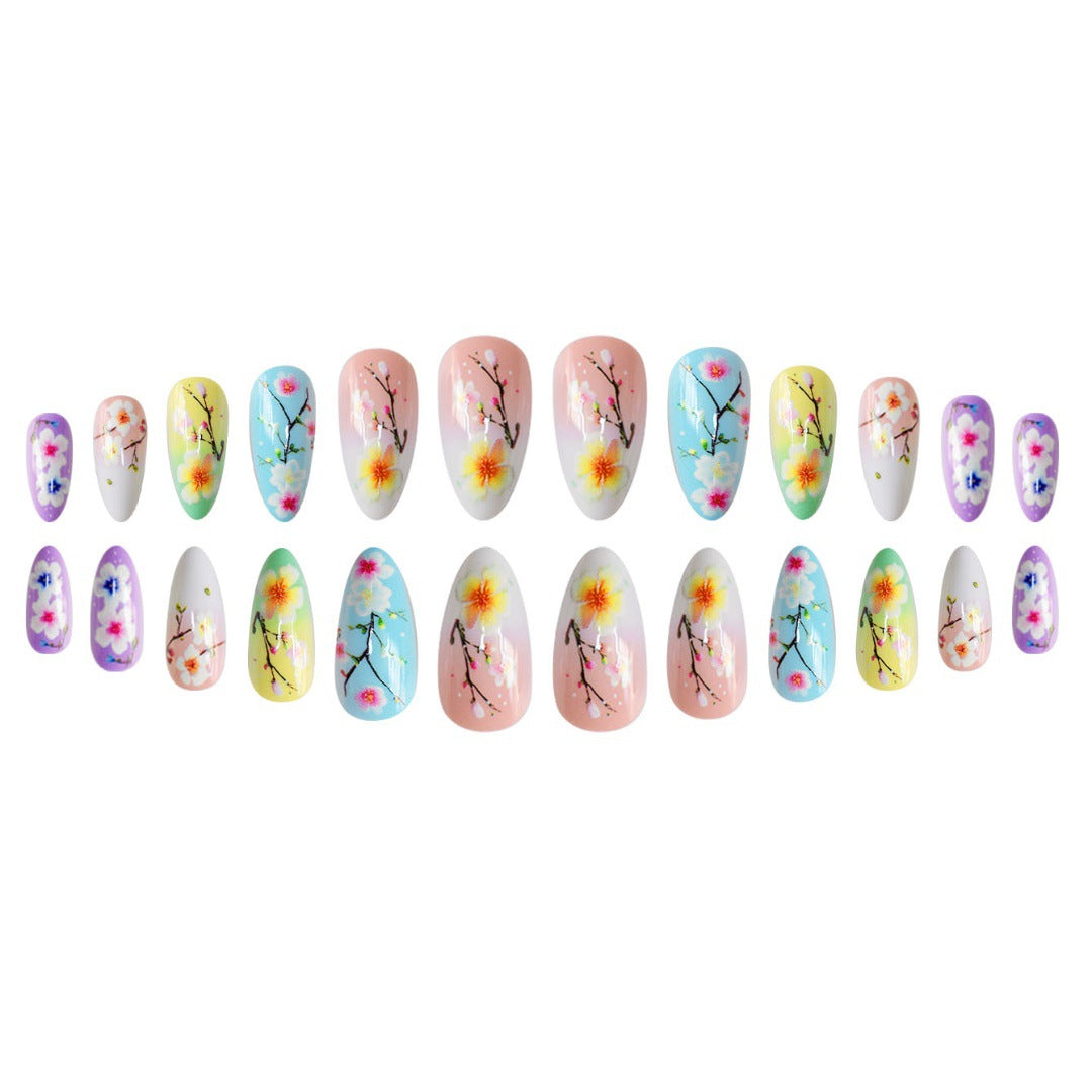 Artistic Floral Press-On Nail Art Extensions Stornfield