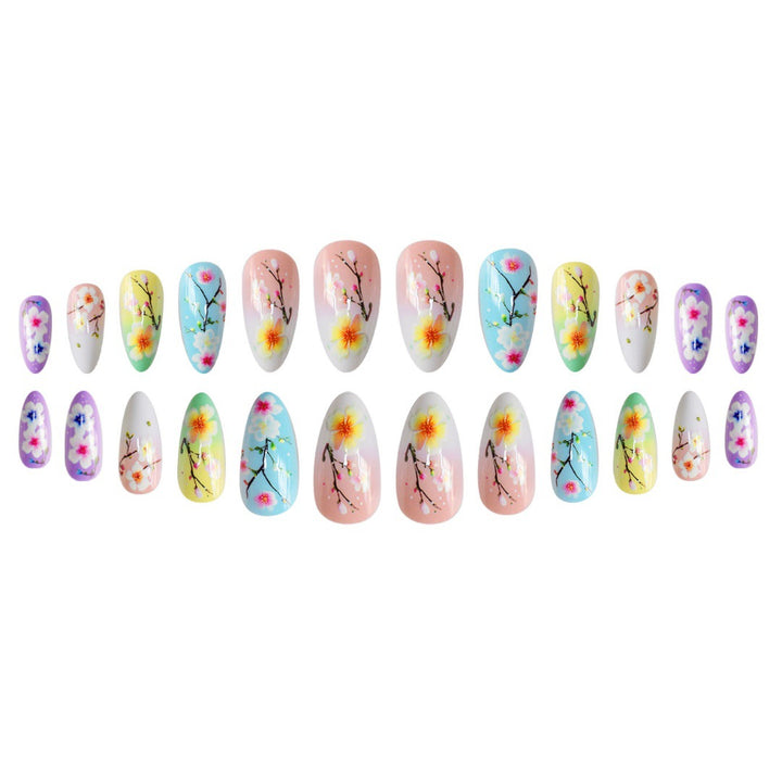 Artistic Floral Press-On Nail Art Extensions Stornfield