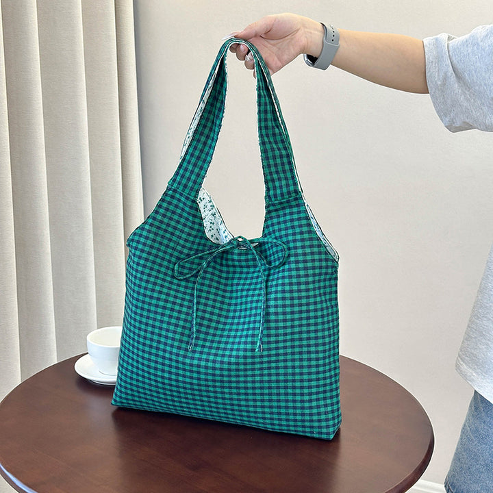 Stylish Checkered Shopping Tote Bag Stornfield