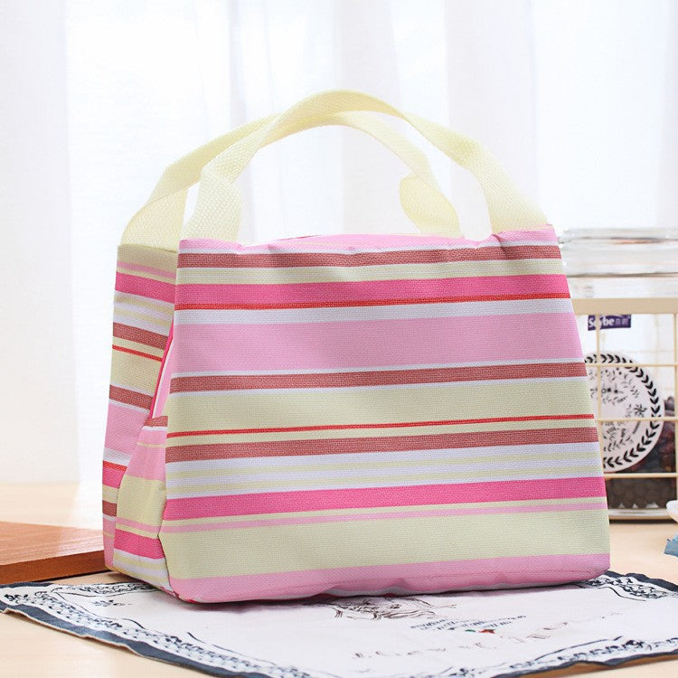 Insulated Lunch Tote with Stylish Stripes