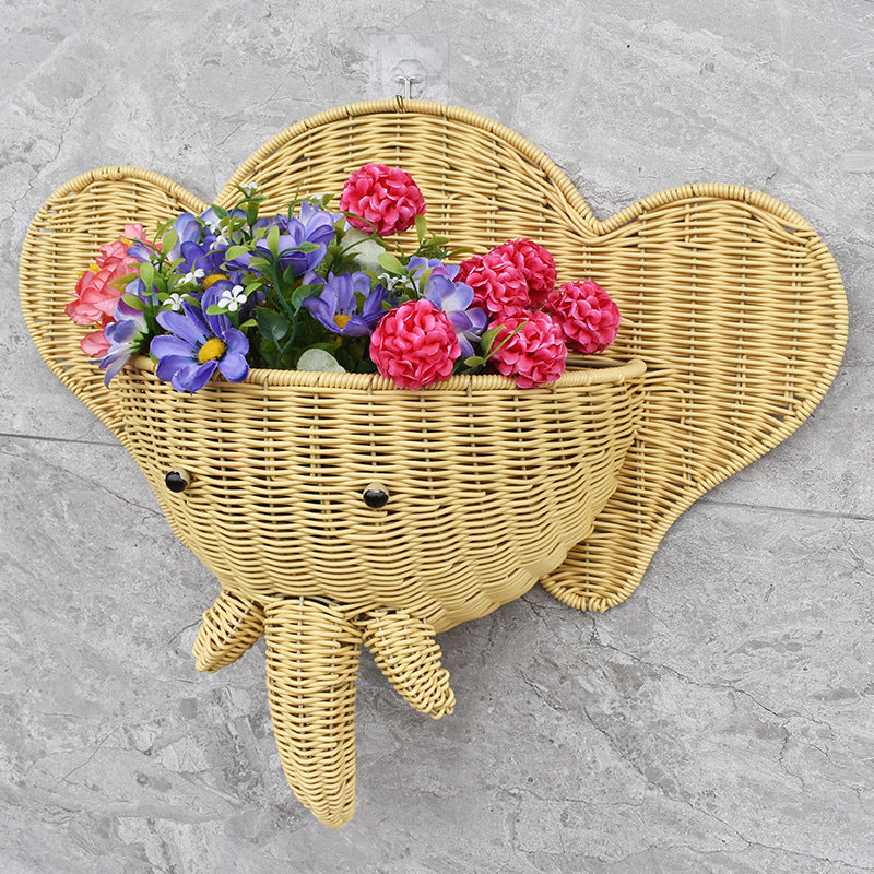 Decorative Elephant-Shaped Wall Basket Stornfield