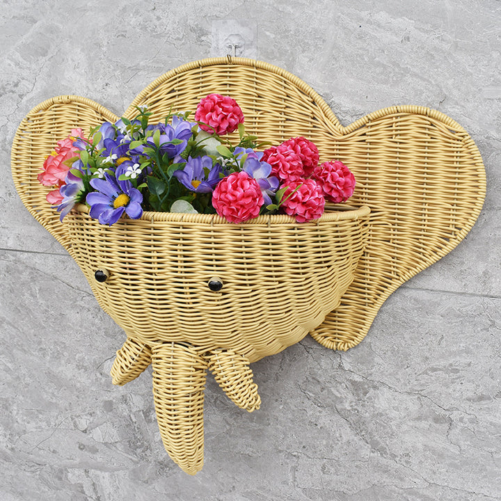 Decorative Elephant-Shaped Wall Basket Stornfield