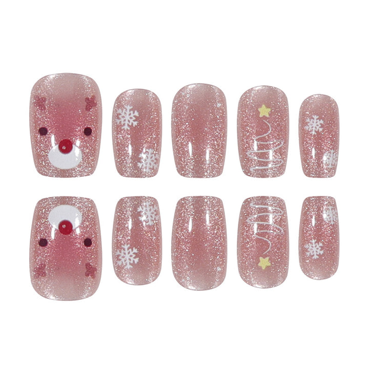 Glittery Holiday-Themed Press-On Nails Stornfield