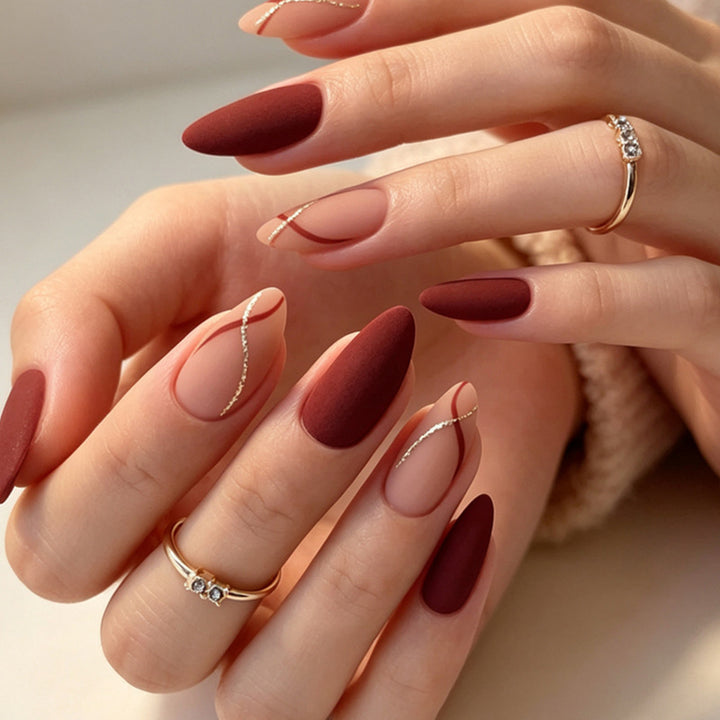 Elegant French Tip Press-On Nail Set Stornfield