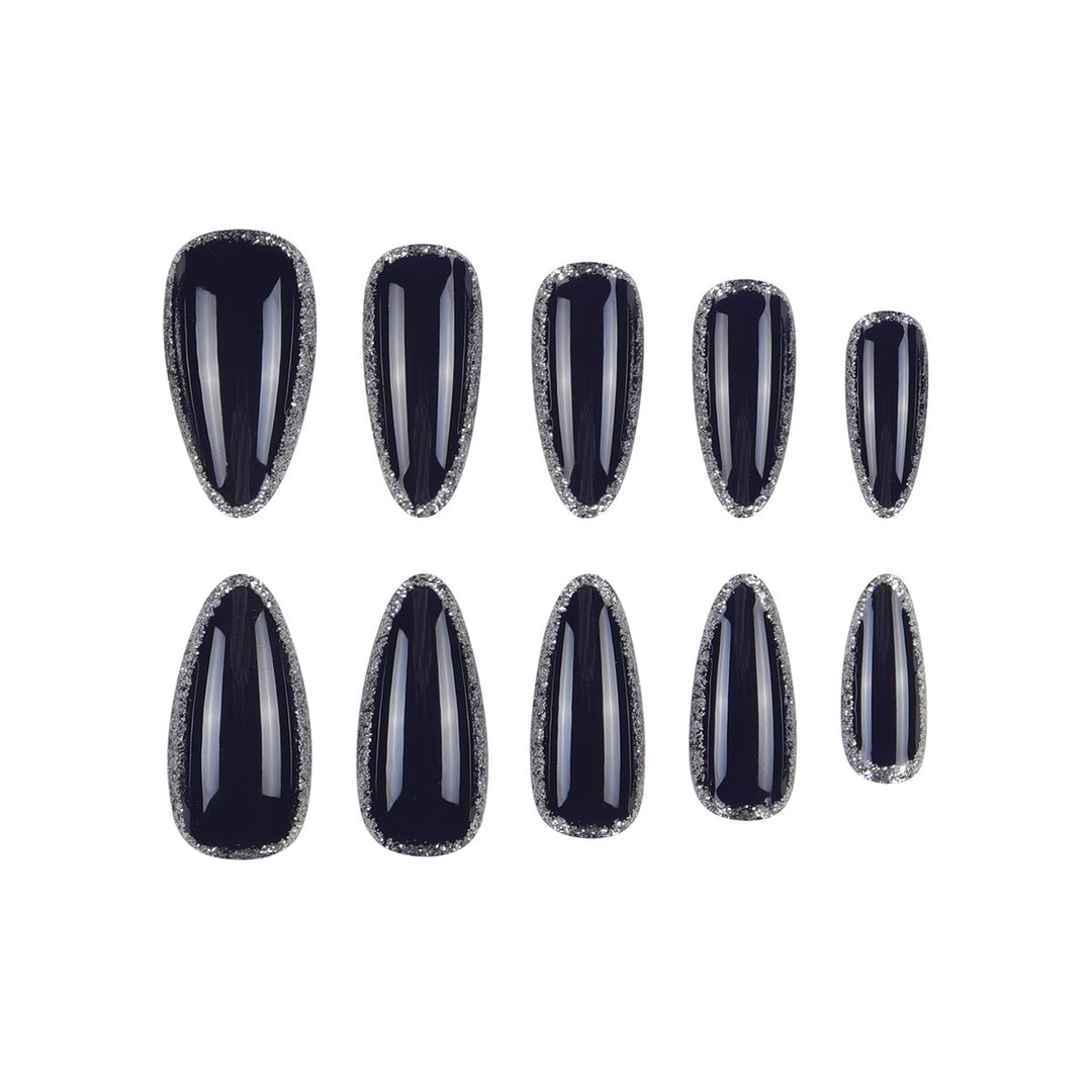Elegant Stiletto Press-On Nails with Glitter Accent Stornfield