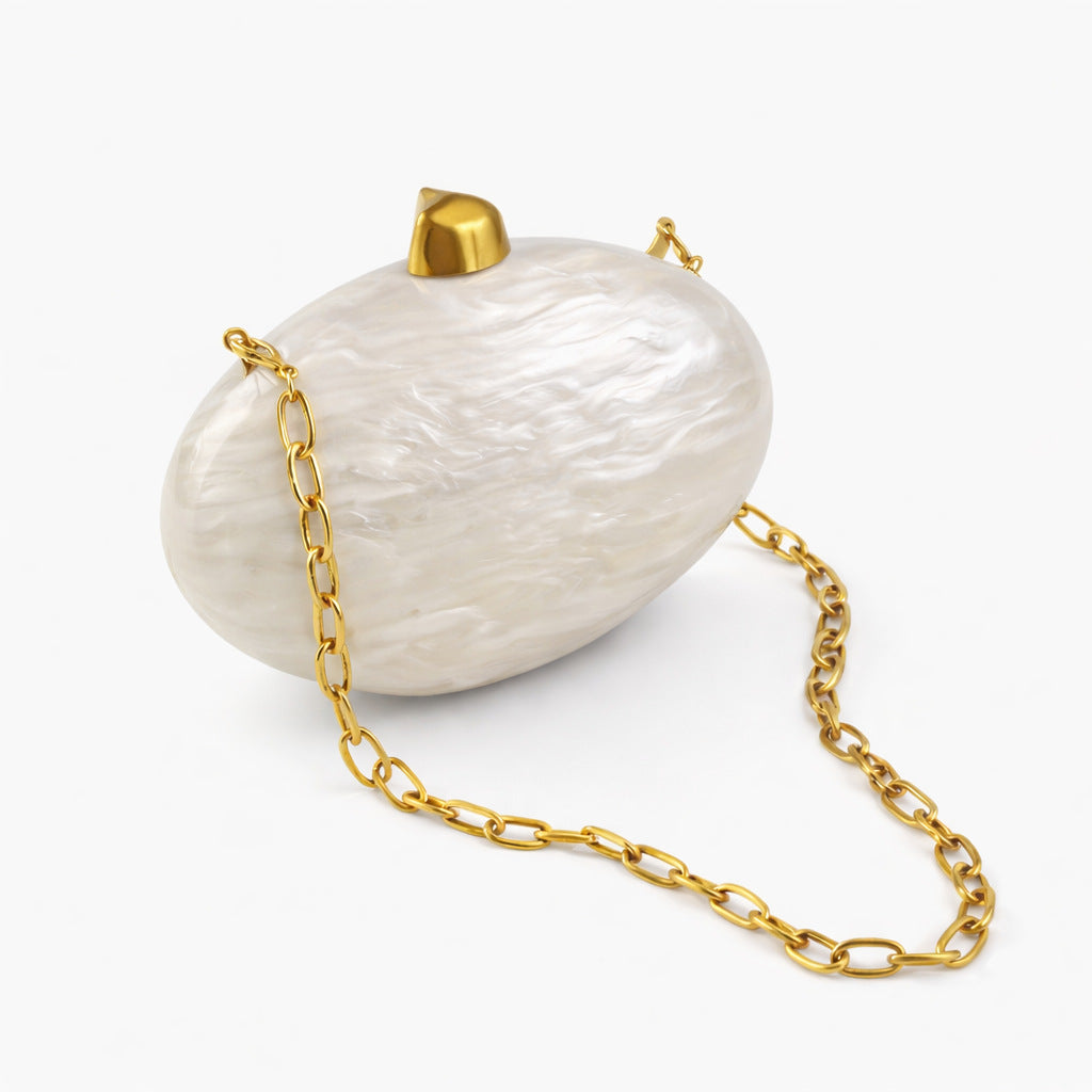 Artistic Oval Resin Clutch