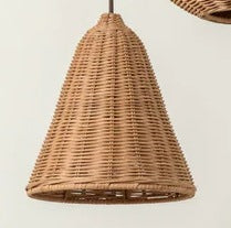 Handmade pendant light made of braided rattan Stornfield