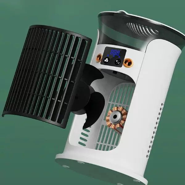 Unisex one size compact cylindrical digital personal cooling fan with programmable LED display and multi-level speed settings Stornfield