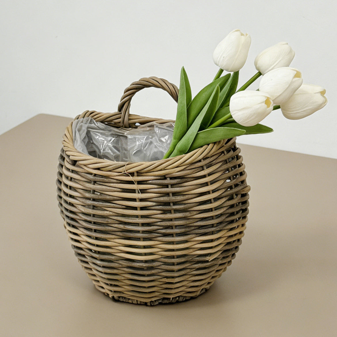 Decorative storage basket with handle Stornfield