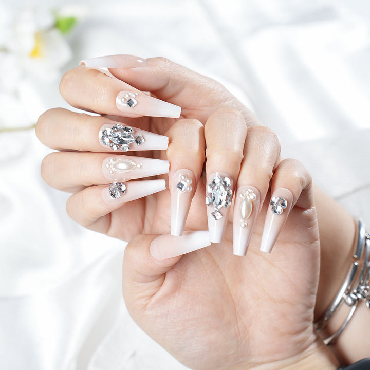 Glamorous Crystal Embellished Press-On Nail Set Stornfield