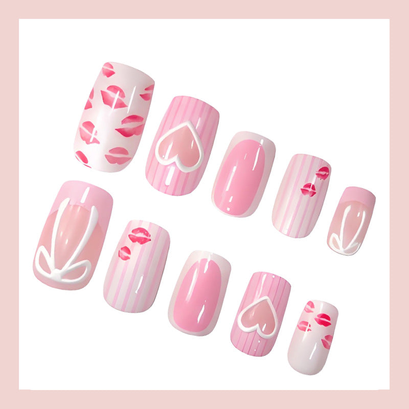 Artificial nail set with loving heart and lip motifs Stornfield