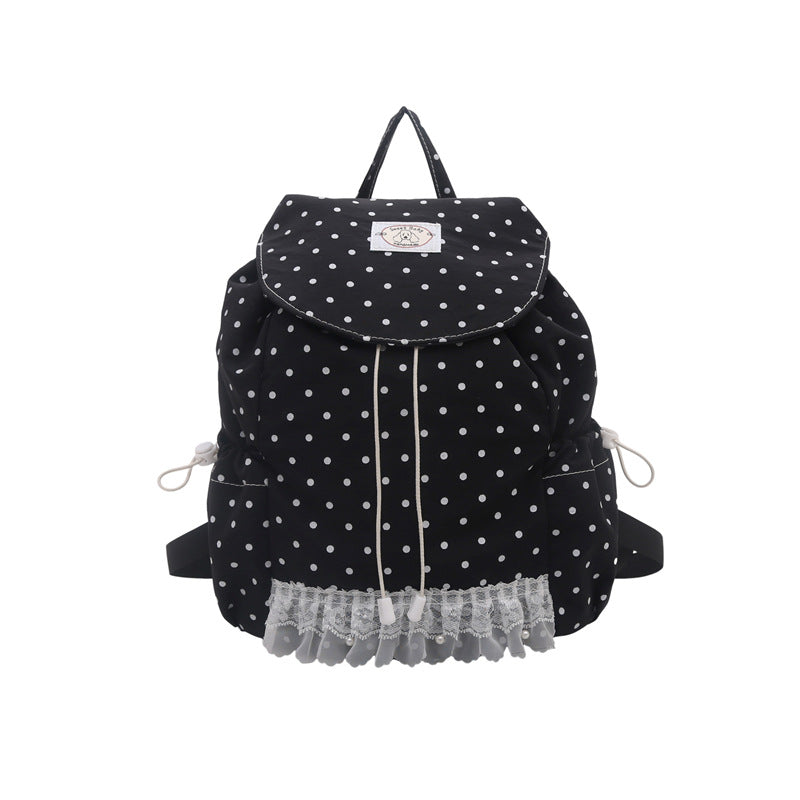 Charming Polka Dot Ruffled Backpack Stornfield