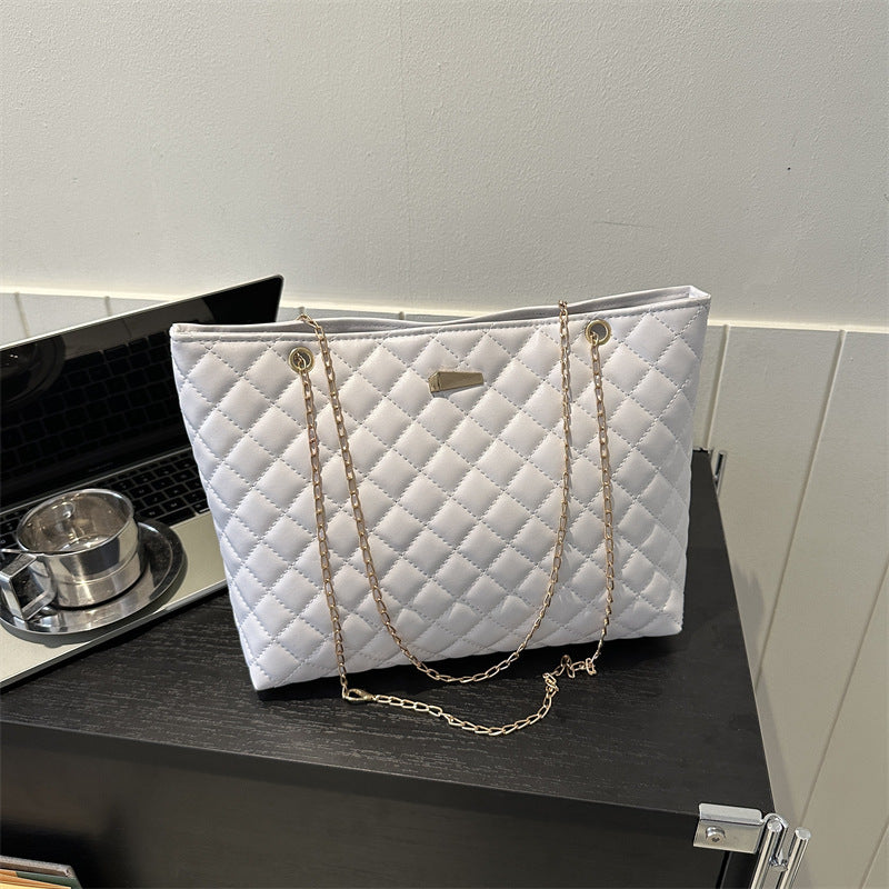 Quilted Chain-Handle Handbag