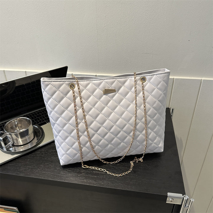 Quilted Chain-Handle Handbag
