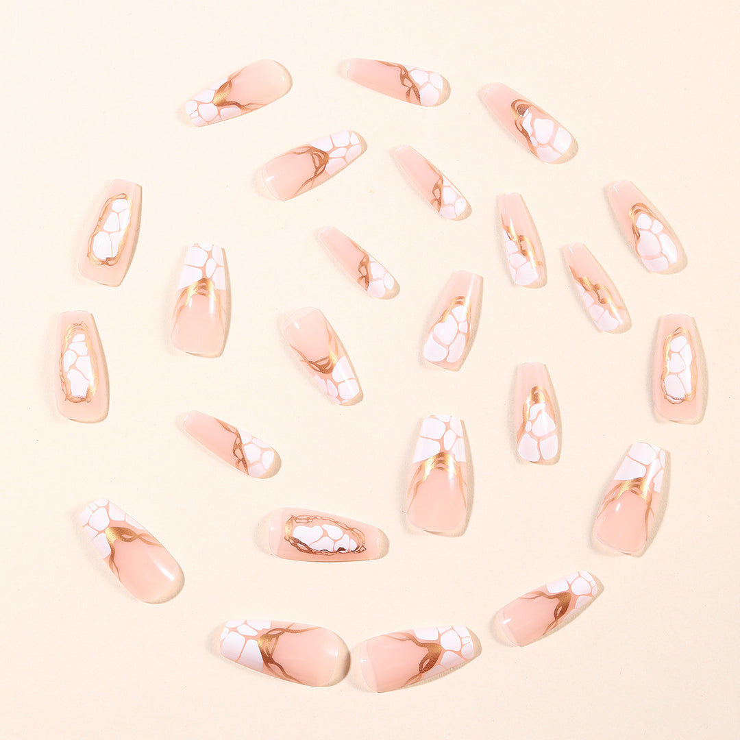 Marble Effect Stiletto Nail Art Extensions Stornfield