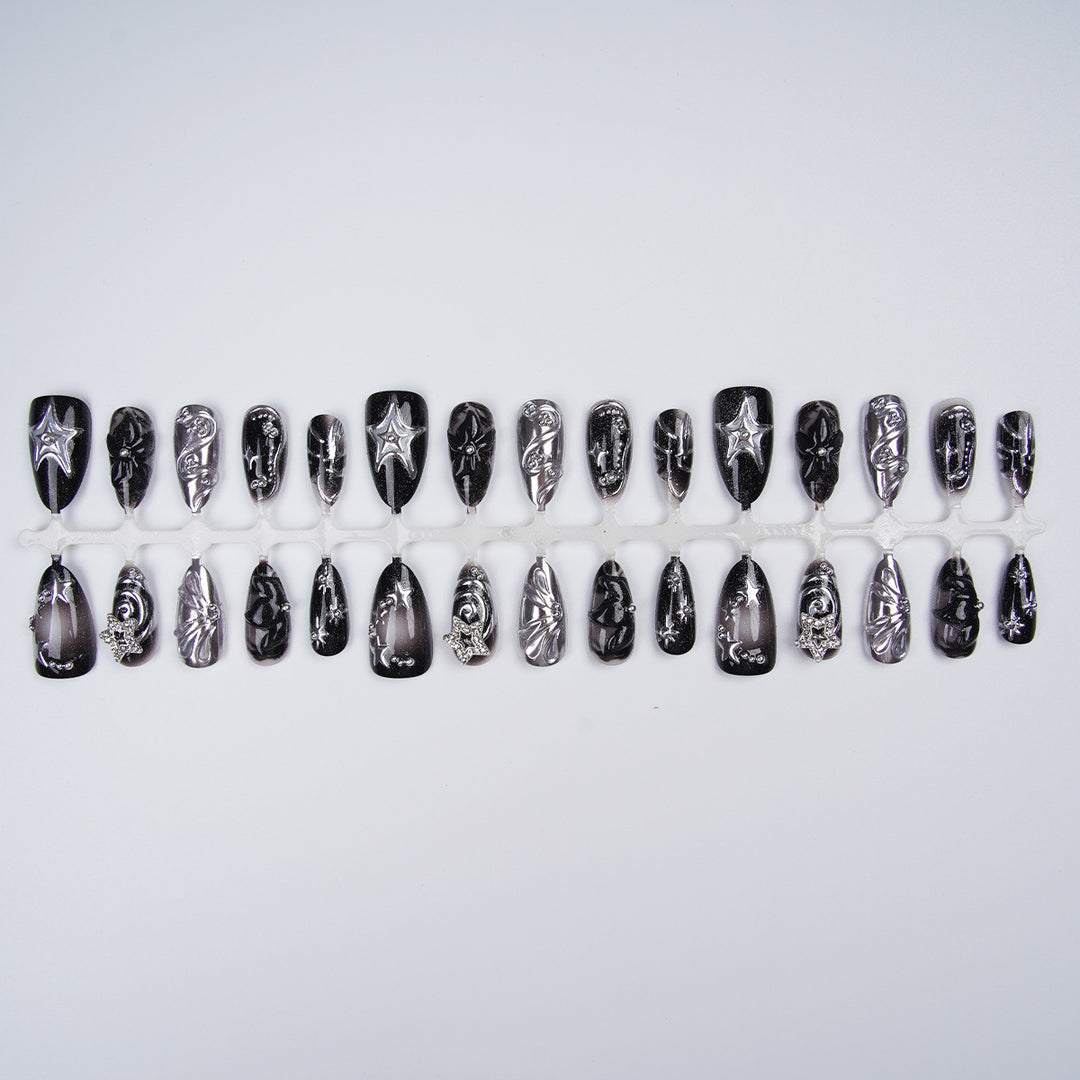 Artistic Black Nail Tips Set Stornfield