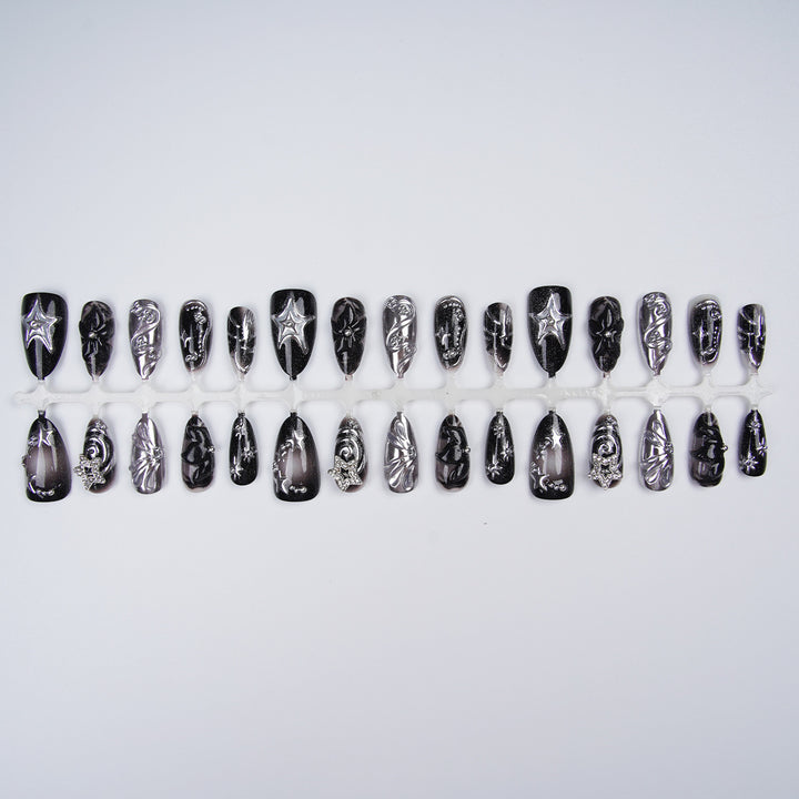 Artistic Black Nail Tips Set Stornfield