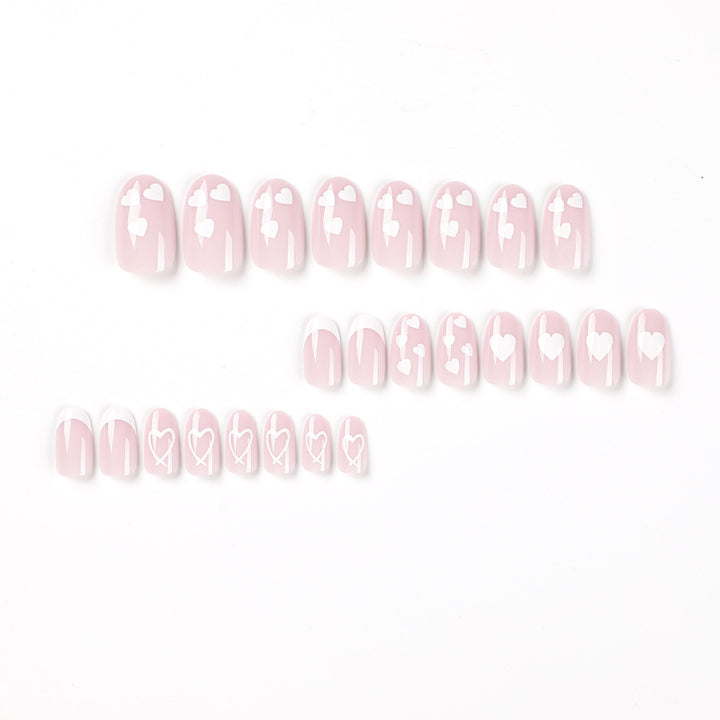 Elegant artificial nails with hearts and glitter Stornfield