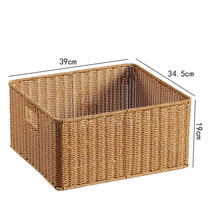 Handwoven Rectangular Storage Basket with Cut-Out Handles Stornfield