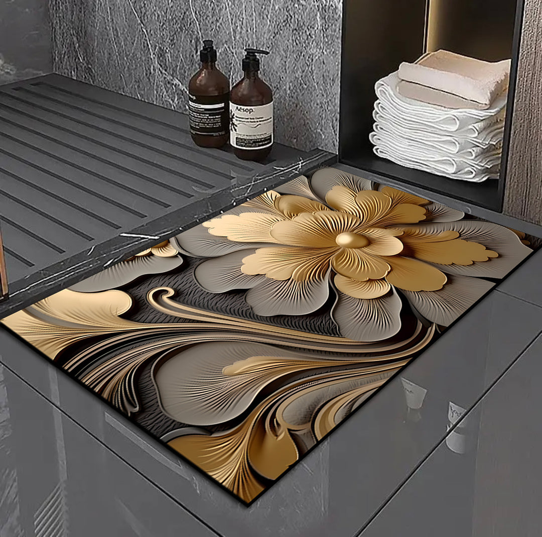 3D Floral Design Bath Mat Stornfield