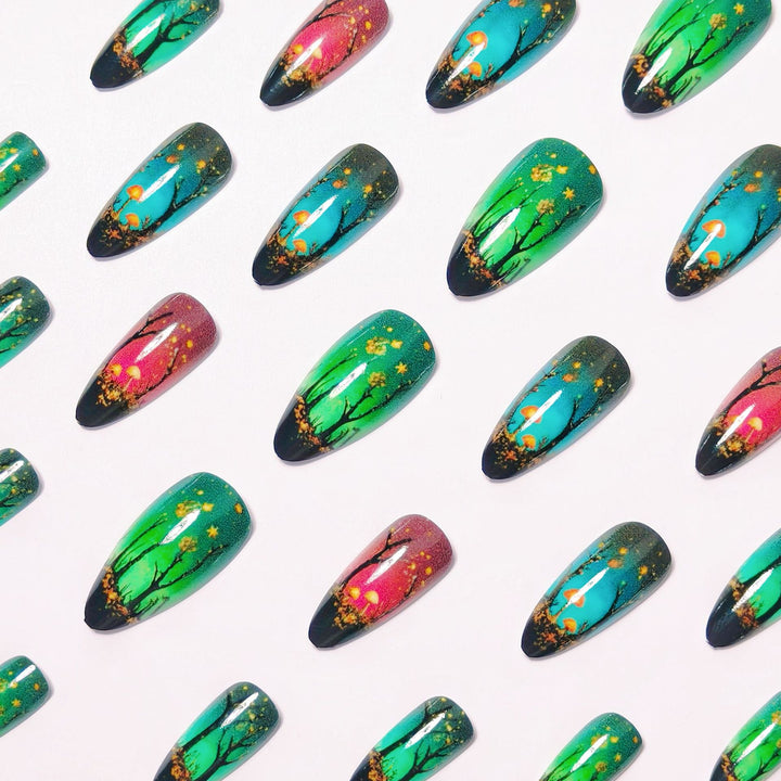 Creative Art Nails with Fascinating Forest and Mushroom Designs Stornfield