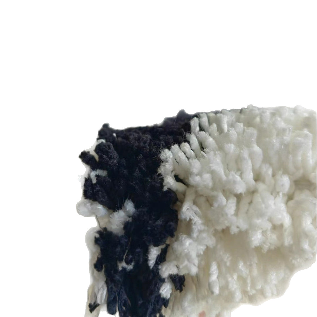 Sculpted Circle-Cluster Plush Anti-Slip Bath Runner Rug