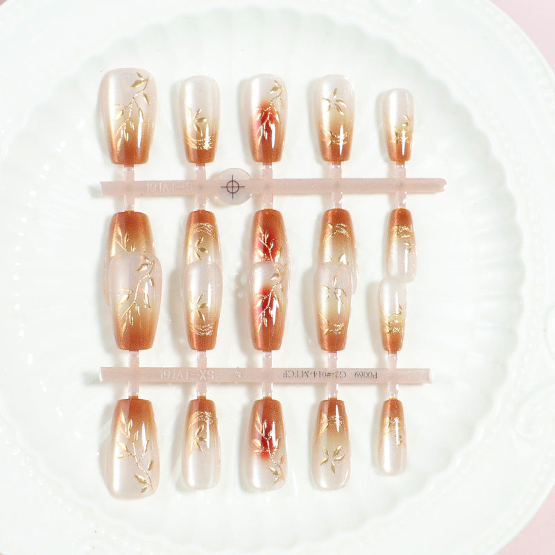 Premium Heart-Embellished Press-On Nail Set Stornfield