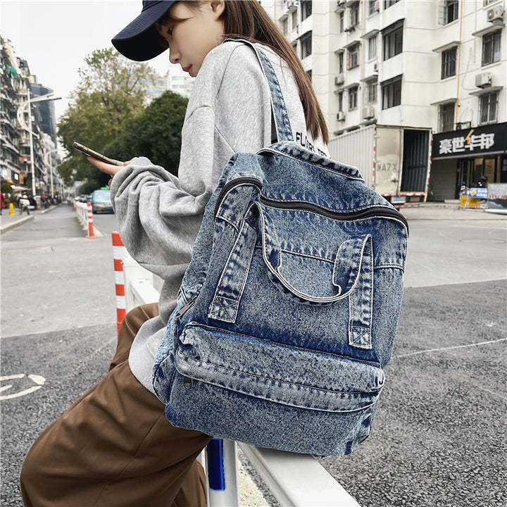 Vintage Denim Style Backpack Stornfield