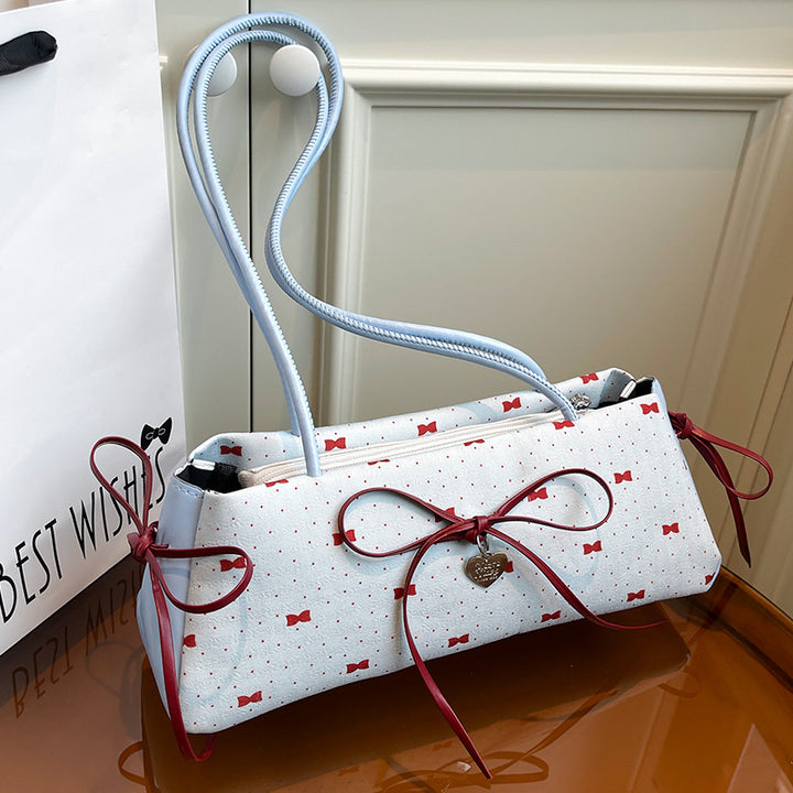 Bow-Accent Handheld Tote Bag