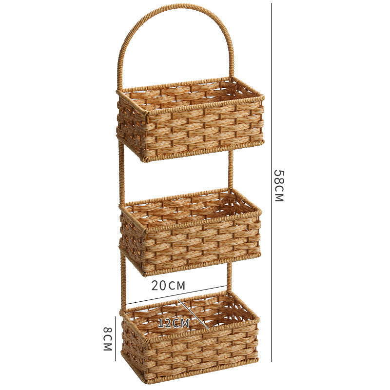 Double-Tiered Wicker Storage Basket Stornfield