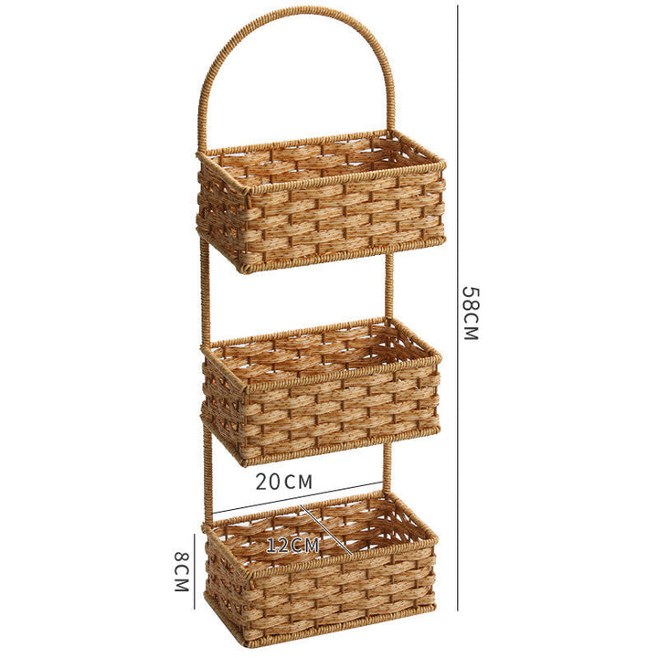 Double-Tiered Wicker Storage Basket Stornfield