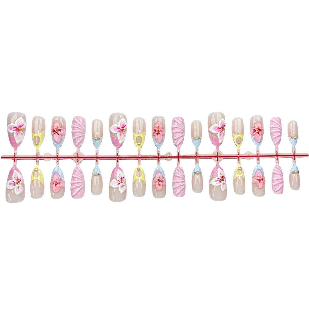 Artistic Floral Press-On Nail Design Kit