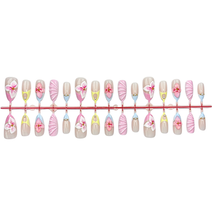 Artistic Floral Press-On Nail Design Kit