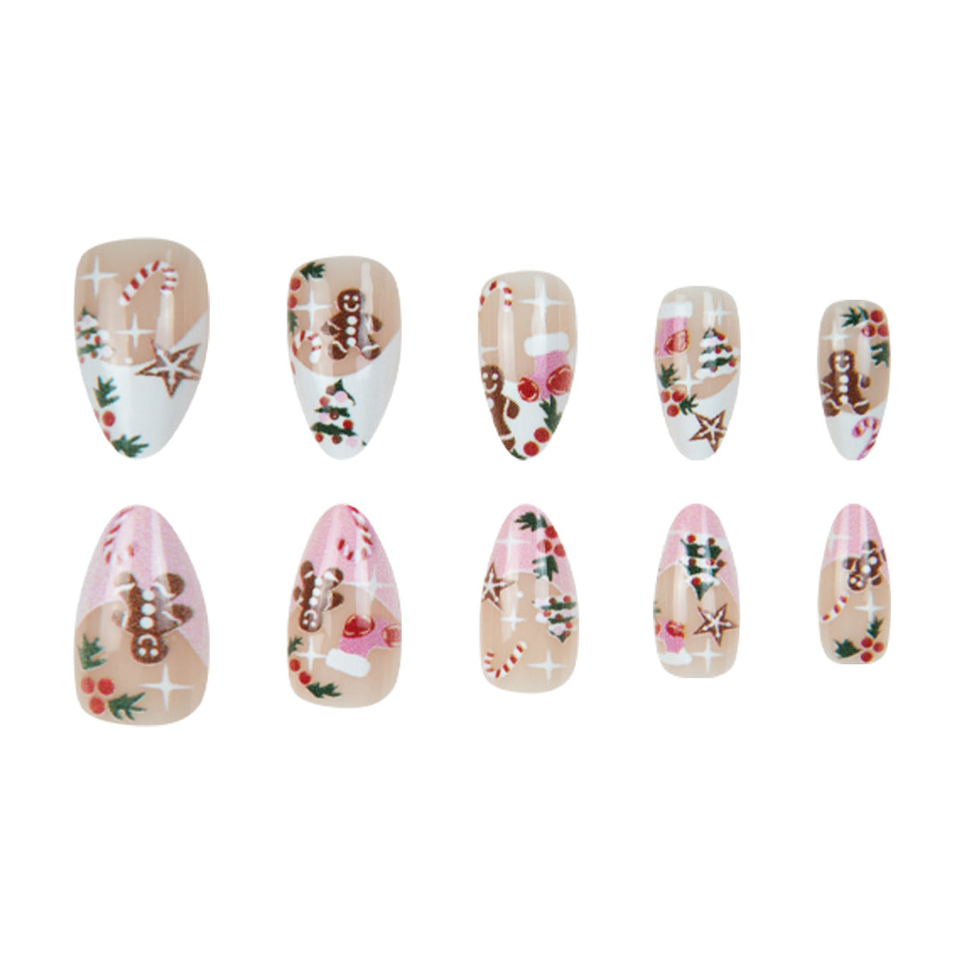 Festive Gingerbread-Themed Stiletto Nail Art Stornfield