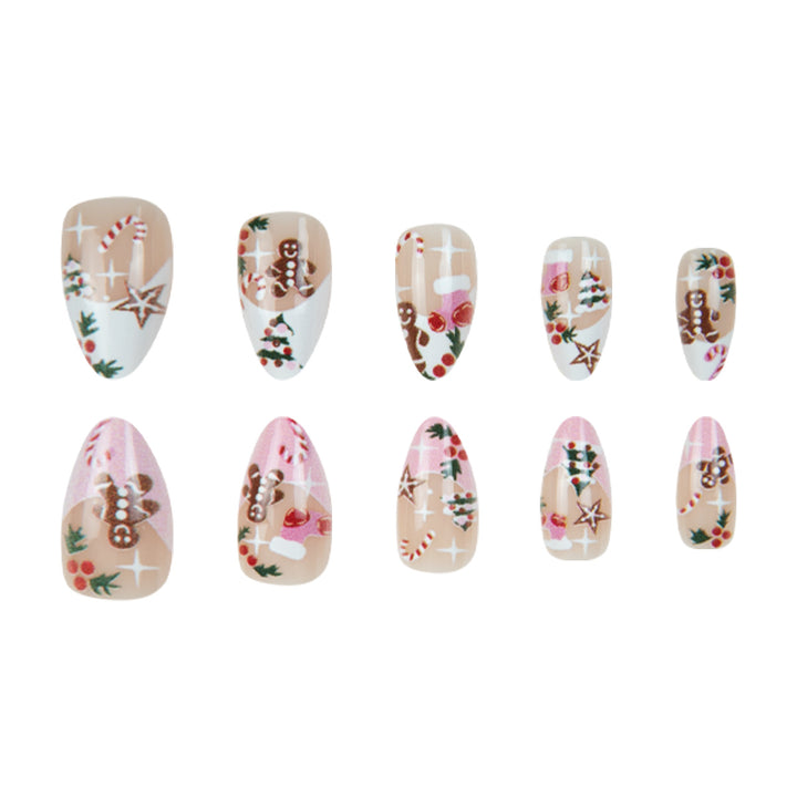 Festive Gingerbread-Themed Stiletto Nail Art Stornfield