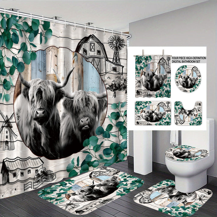 Artistic Highland Cow Bathroom Set Stornfield