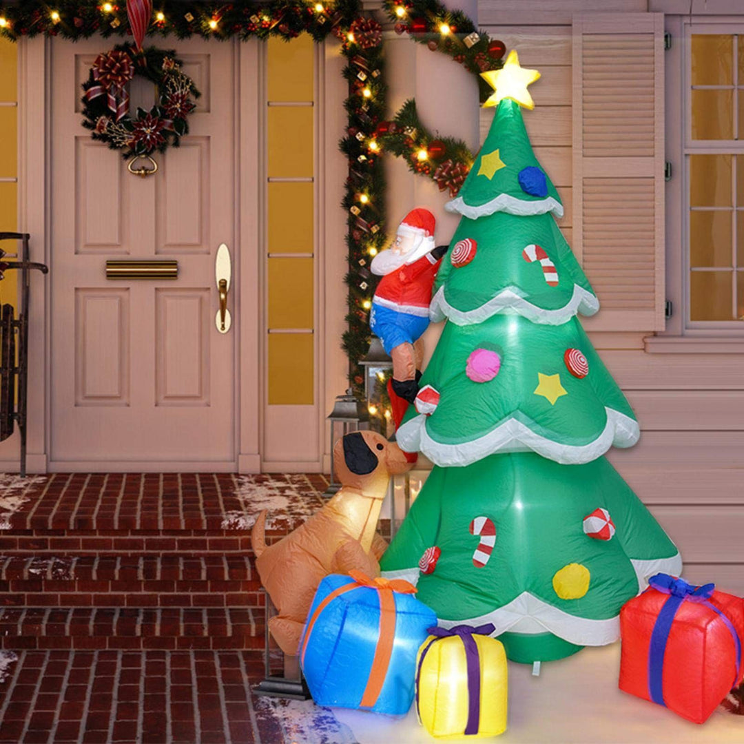 Inflatable Christmas tree with figures