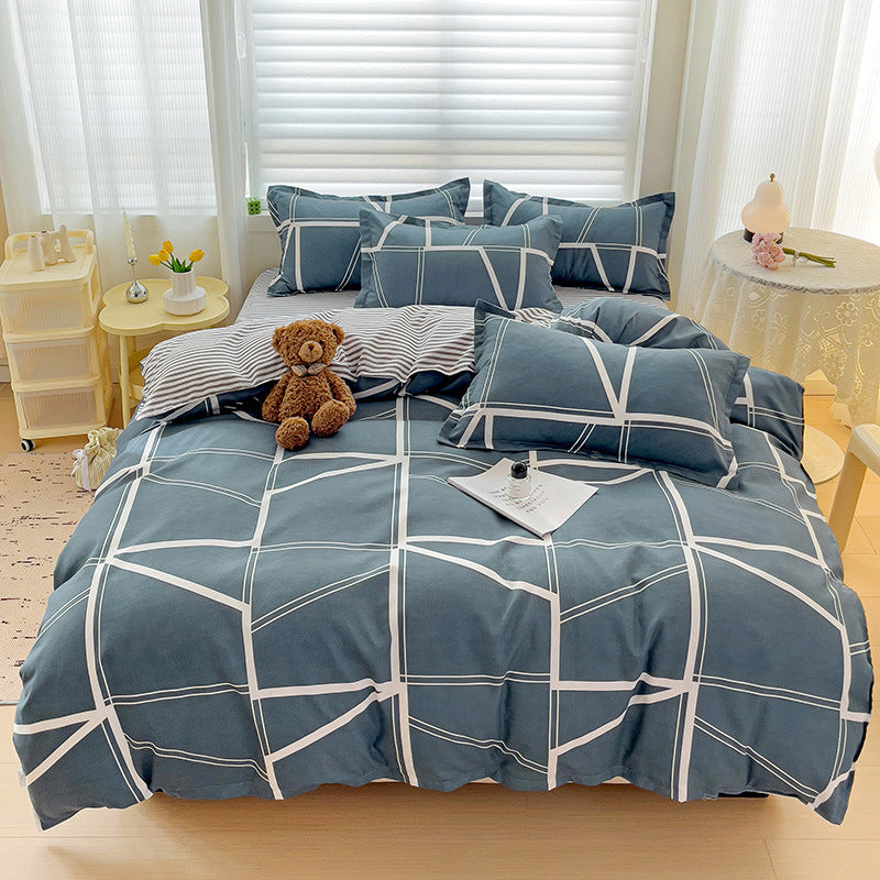 Floral Patterned Reversible Duvet Cover Set