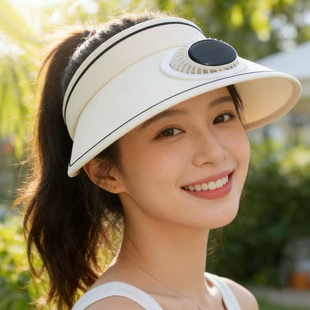 Sport Sun Visor with detachable front fan, adjustable headband and reflective piping Stornfield