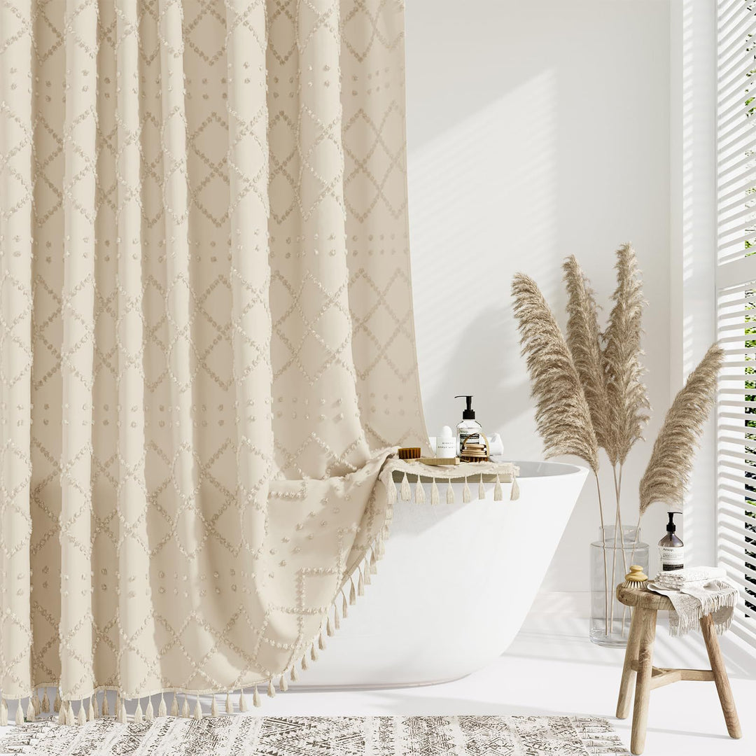 Textured Geometric Shower Curtain Stornfield
